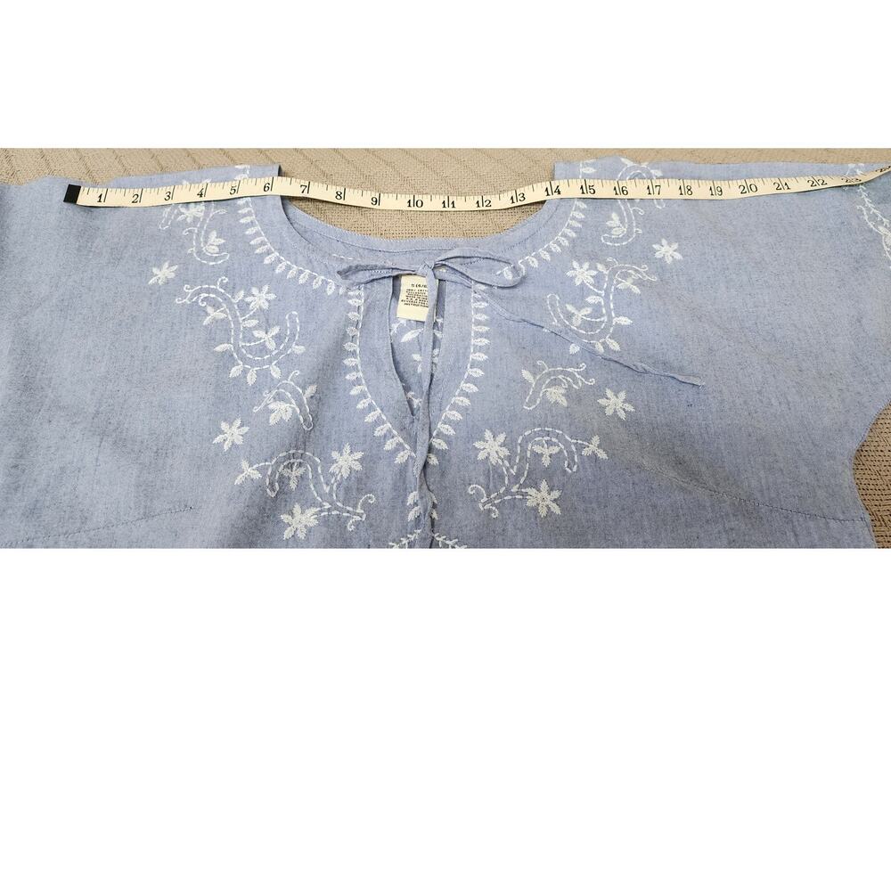 Vintage Ruff Hewn Light Blue Long sleeve Peasant Blouse Women's Size 4-6 - Picture 10 of 12